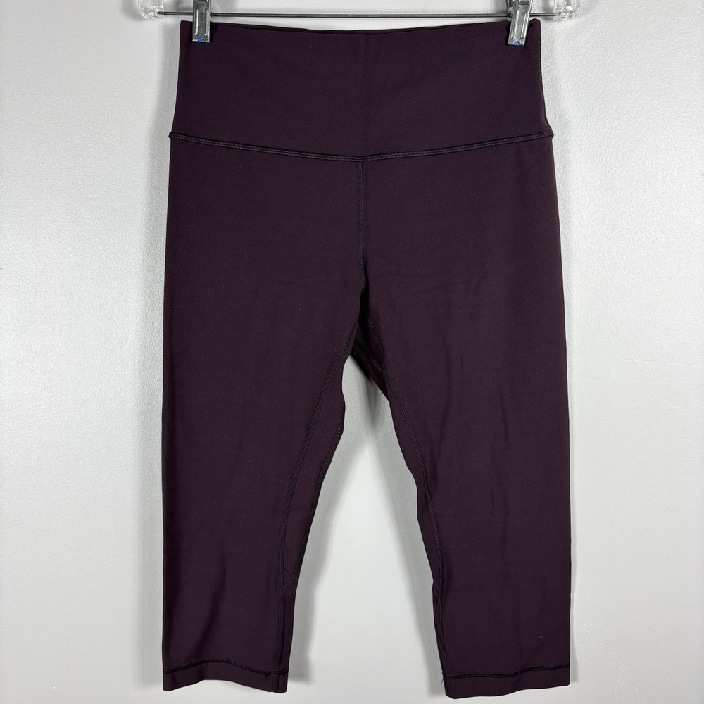 Lululemon Women's 10 Black Cherry Align Crop 19" Sweat Wicking Stretch Leggings‎
